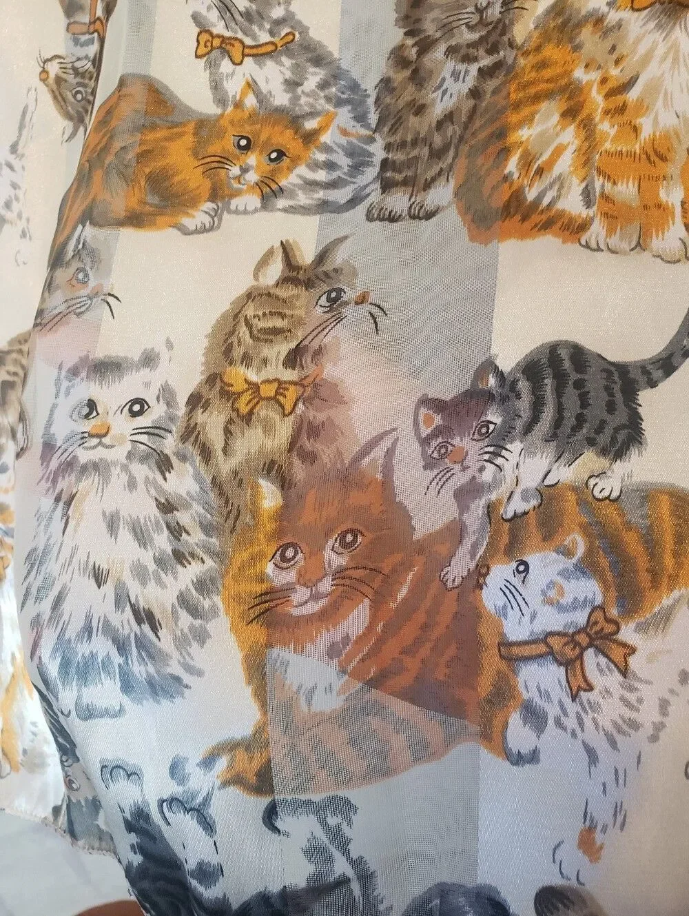 SHEER & SATIN Cats Lightweight Scarf